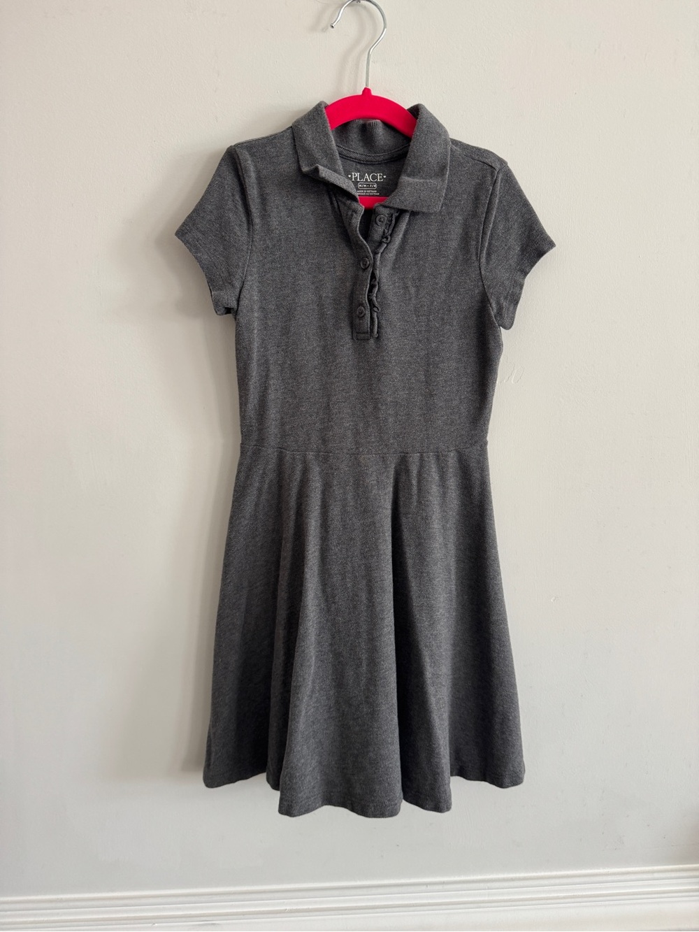 Place Girls Charcoal Gray Polo Skater Dress